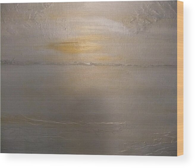 Acrylic Wood Print featuring the painting Metallic Sunset by Lynne McQueen