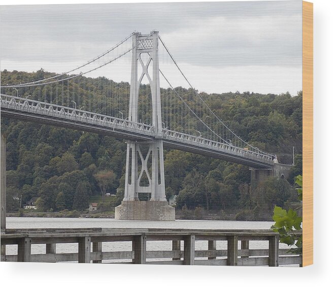 Poughkeepsie Wood Print featuring the photograph Mid Hudson Bridge by Nina Kindred