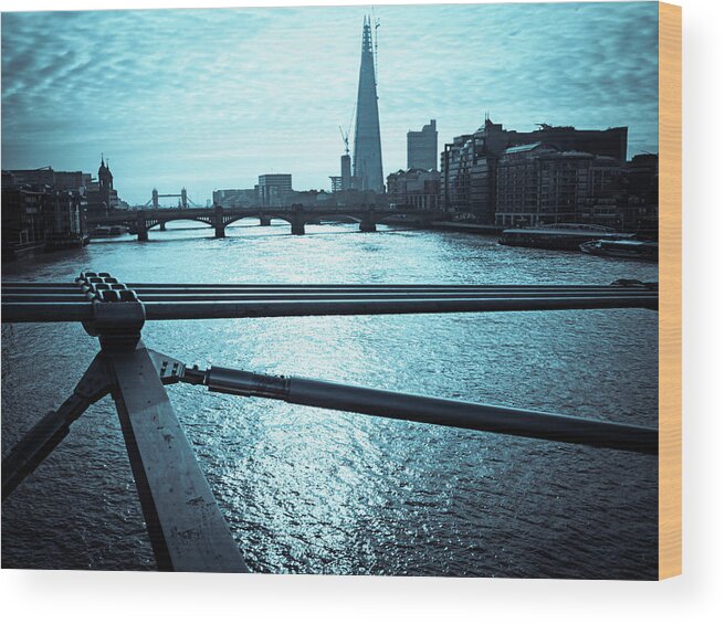 London Millennium Footbridge Wood Print featuring the photograph Millenium Bridge In London by Cirano83