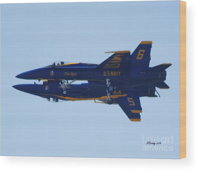 Blue Angels Wood Print featuring the photograph Mirror Image by Susan Stevens Crosby