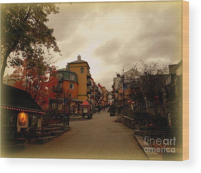 Village Wood Print featuring the photograph Mont Tremblant by Elfriede Fulda