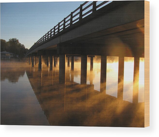 Morning Wood Print featuring the photograph Morning Fog by Lisa Chorny