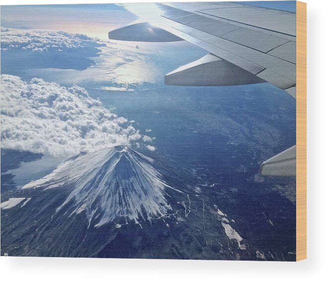 Scenics Wood Print featuring the photograph Mount Fuji by Kurosaki San