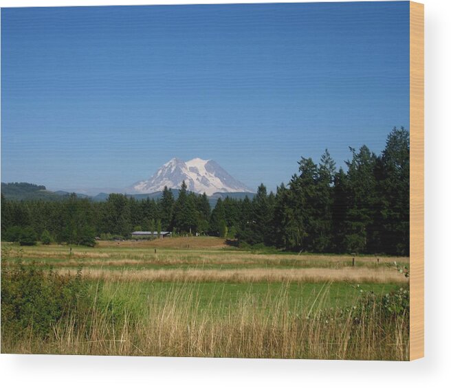 Kathy Long Wood Print featuring the photograph Mount Rainier 8 by Kathy Long