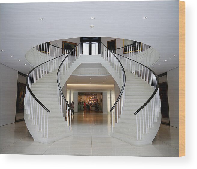 Richard Reeve Wood Print featuring the photograph Museo de Arte de Ponce - Stairs II by Richard Reeve