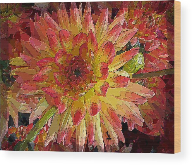 Flower Wood Print featuring the digital art My Pleasure by Tim Allen