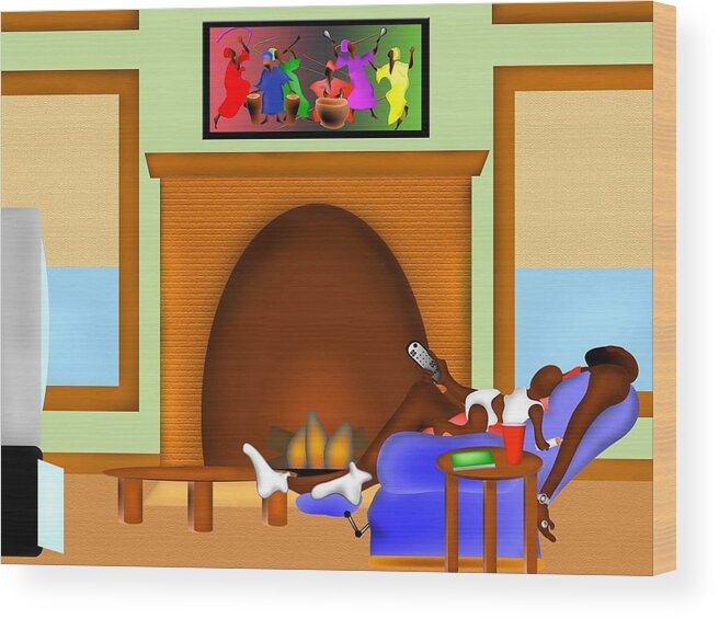 Family Wood Print featuring the digital art Naptime by Terry Boykin