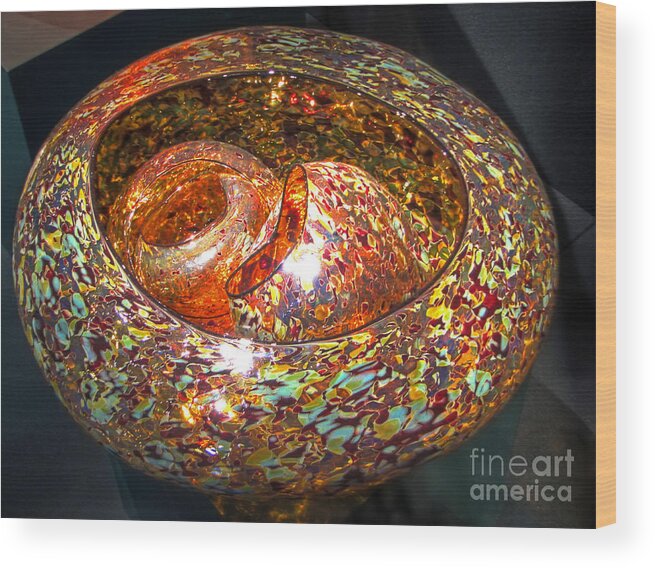 Blown Glass Wood Print featuring the photograph Nestled by Chris Anderson