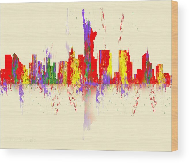 New York Wood Print featuring the digital art New York City Skyline II by Loretta Luglio