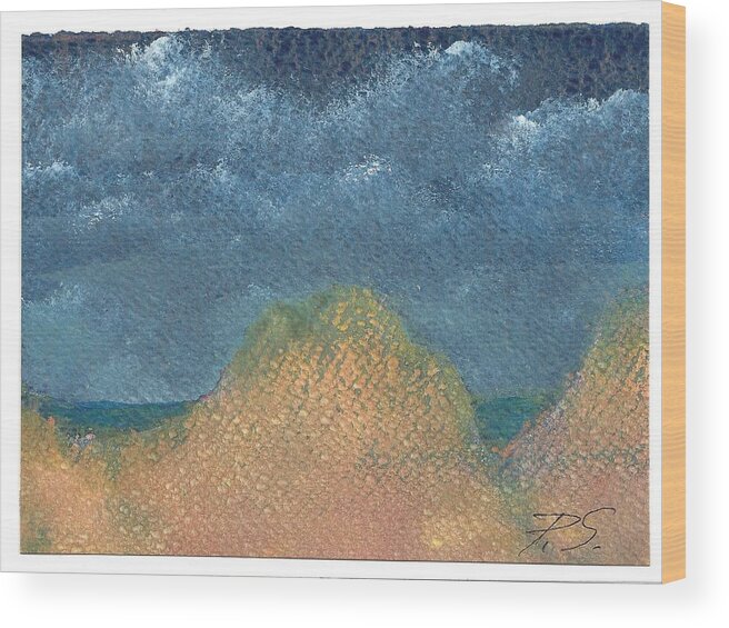 Acrylic Wood Print featuring the painting Night Dunes by Peter Senesac