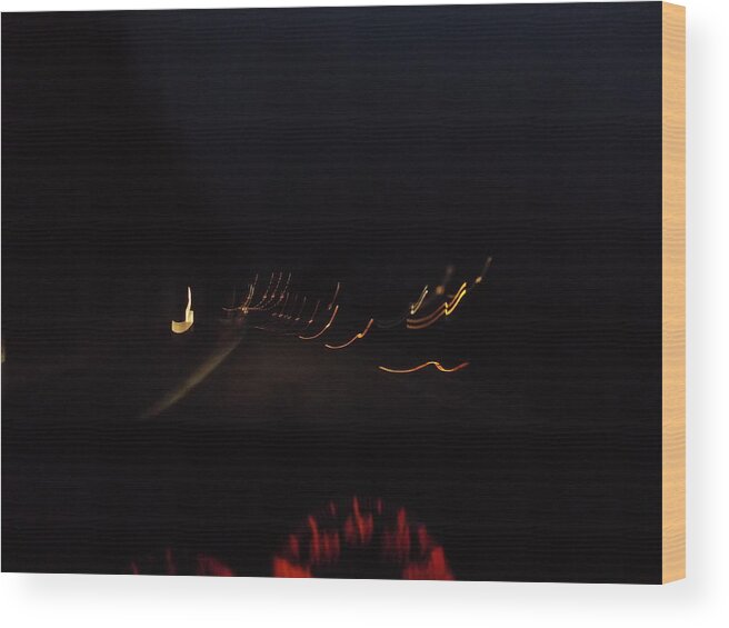 Night Wood Print featuring the photograph Night light series no.6 by Ingrid Van Amsterdam