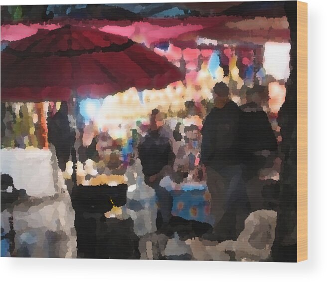 Mexico Wood Print featuring the photograph Night Market by Jessica Levant