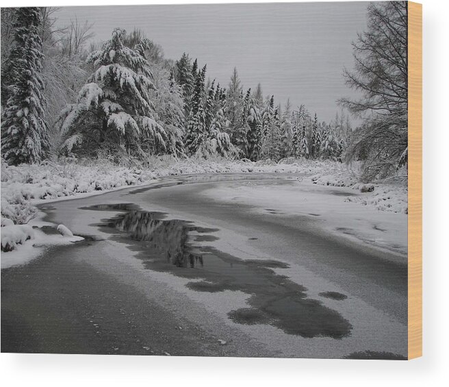 Eagle River Wood Print featuring the photograph November Creek Ice by Dale Kauzlaric