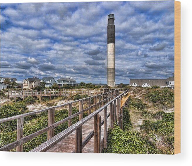 Lighthouse Wood Print featuring the photograph Oak Island Lighthouse by Don Margulis