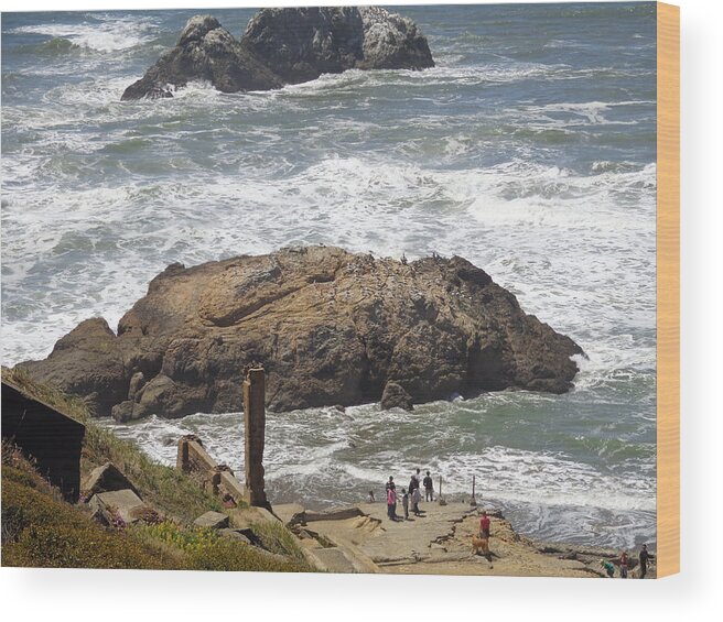 Ocean Beach Wood Print featuring the pyrography Ocean beach 2 by Hiroko Sakai