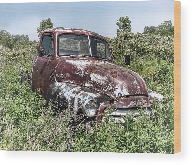 Gmc Wood Print featuring the photograph Old GMC Truck by Olivier Le Queinec