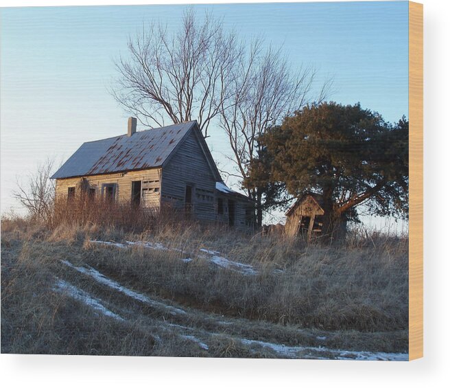 Photograph Wood Print featuring the photograph Old Homestead by Kathryn Cornett