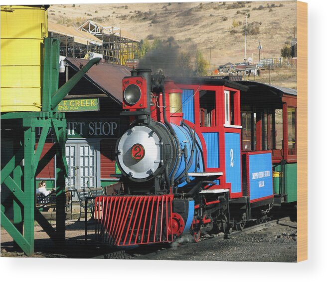 Old Steam Locomotive Wood Print featuring the photograph Old Steam Locomotive by Kenneth M. Highfill