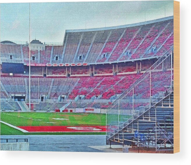 Ohio State University Wood Print featuring the digital art On Hallowed Ground by Digital Photographic Arts