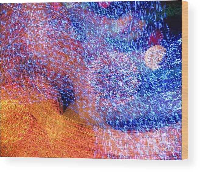 Abstract Sun Night Planets Wood Print featuring the photograph On the Edge of Night by Gerald Grow