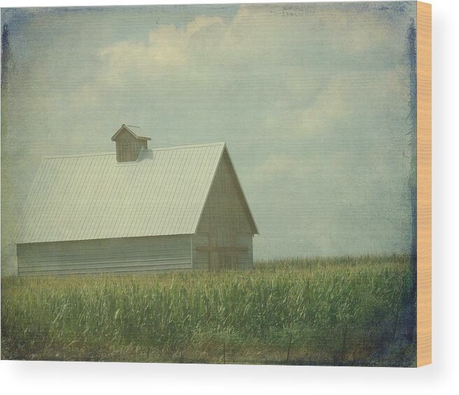 Rural Wood Print featuring the digital art Only Corn For Company by Cassie Peters