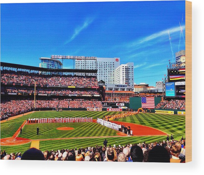 Opening Day Wood Print featuring the photograph Opening Day 2014 in Baltimore by Chris Montcalmo