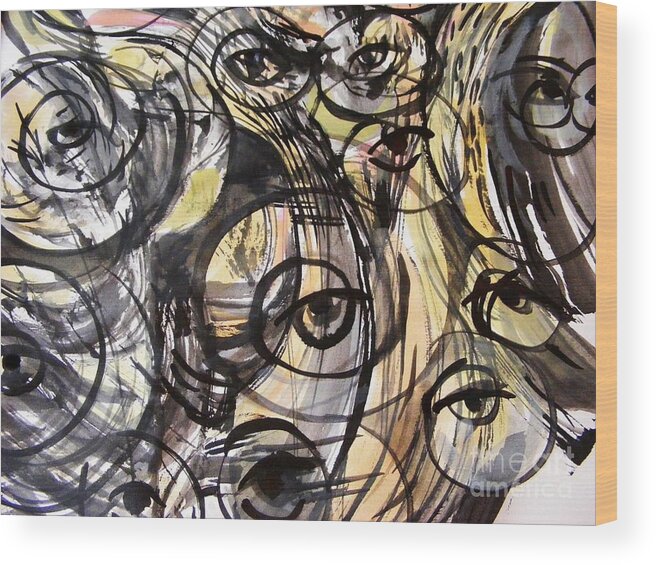 Abstract Painting Wood Print featuring the painting Optometry by Nancy Kane Chapman