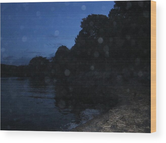 Orbs Wood Print featuring the photograph Orbs over Oakura River by Ingrid Van Amsterdam
