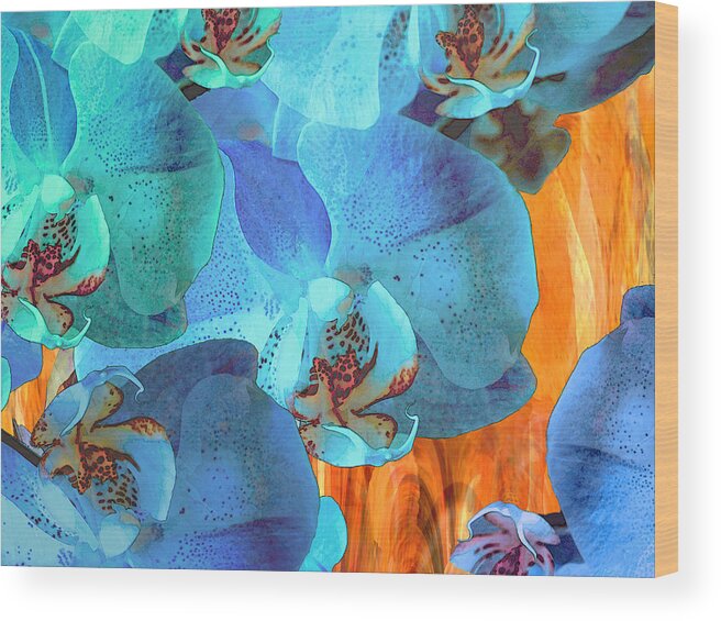 Floral Wood Print featuring the photograph Orchid Cascade by Lynda Lehmann