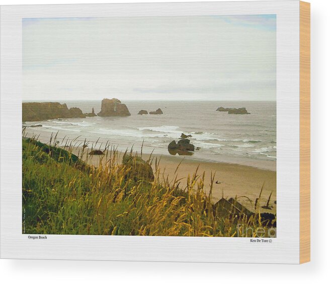 Beach Wood Print featuring the digital art Oregon Beach by Kenneth De Tore