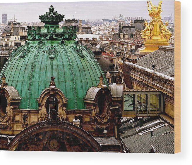 Paris Opera Wood Print featuring the photograph Paris Drizzles by Ira Shander
