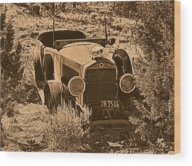Aged Wood Print featuring the photograph Parked by Leland D Howard