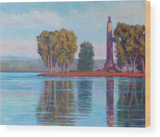 Perry Wood Print featuring the painting Perry Monument by Michael Camp