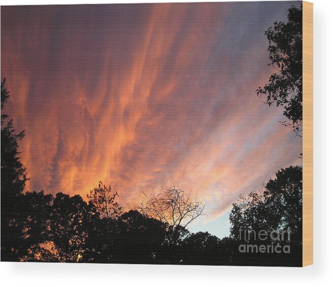 Cloud Wood Print featuring the photograph Phoenix Rising Cloud by Catherine Howley