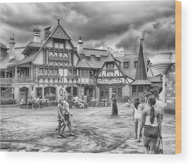 Disney Wood Print featuring the photograph Pinocchio's Village Haus by Howard Salmon