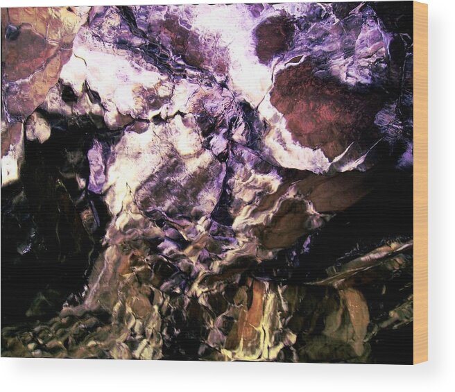 Abstract Wood Print featuring the photograph Pony Cave Molting by Laureen Murtha Menzl