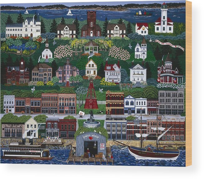 Port Townsend Wood Print featuring the painting Port Townsend by Jennifer Lake