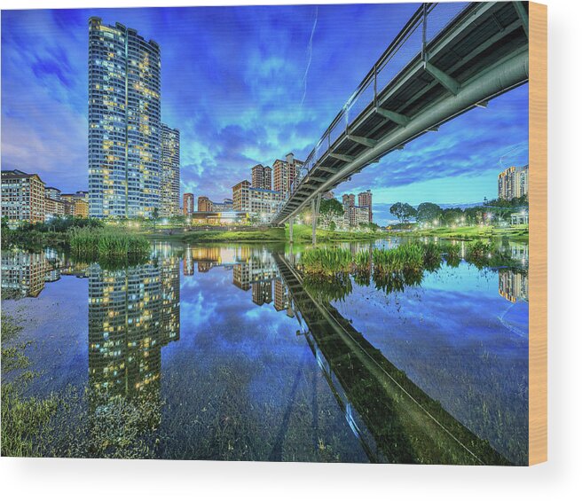 Tranquility Wood Print featuring the photograph Public Housing Paradise by (c) Jonathan Chiang/scintt