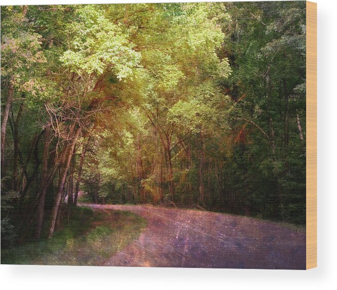 Natchez Trace Wood Print featuring the photograph Purple Road by Terry Eve Tanner
