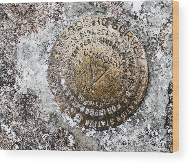 Geological Wood Print featuring the photograph Quandary Survey Marker by Aaron Spong