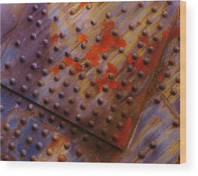 Rust Photograph Wood Print featuring the photograph Radiant Diagonals 2 by Charles Lucas