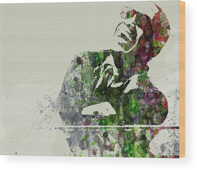 Ray Charles Wood Print featuring the painting Ray Charles by Naxart Studio