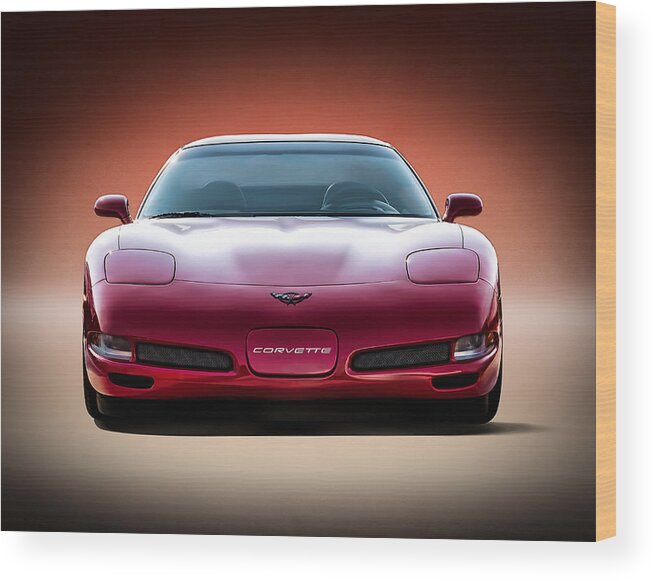 Corvette Wood Print featuring the digital art Red by Douglas Pittman