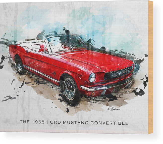 Mustang Wood Print featuring the digital art The Red Pony 2 by Gary Bodnar