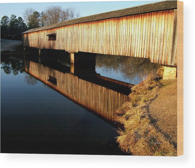 Park Wood Print featuring the photograph Reflections Watson Mill Bridge by George Bostian