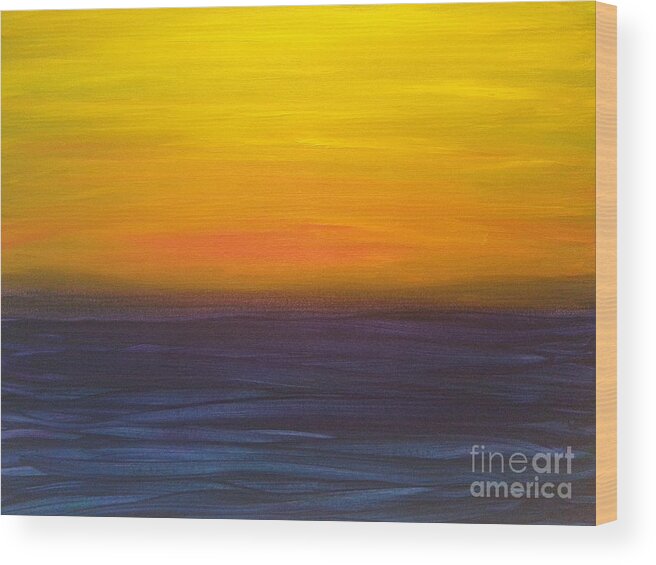 Sunset Wood Print featuring the painting Relaxing Sun by Jerome Wilson