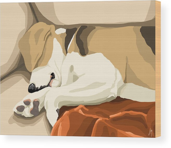 Digital Wood Print featuring the painting Rest by Veronica Minozzi