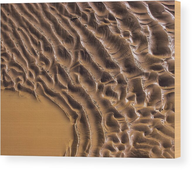 Mud Wood Print featuring the photograph Ripples And Fins by Deborah Hughes