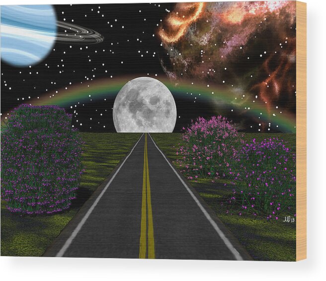 Nature Wood Print featuring the digital art Road to Infinity by Michele Wilson