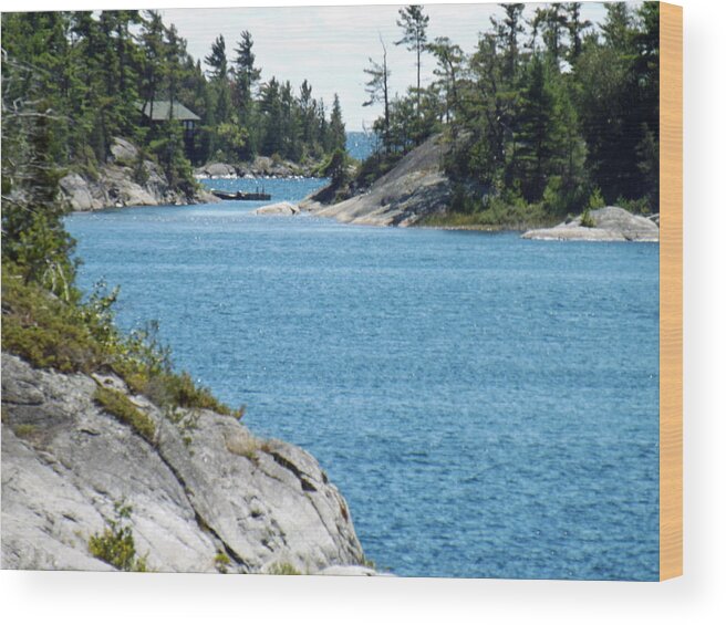 Landscape Wood Print featuring the photograph Rocks and Water Paradise by Brenda Brown
